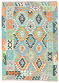 123X170 絨毯 オリエンタル キリム アフガン オールド スタイル グリーン/グレー (ウール, アフガニスタン) Carpetvista