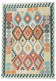  Orientalsk Kelim Afghan Old Style Teppe 128X178 Grønn/Grå Ull, Afghanistan Carpetvista