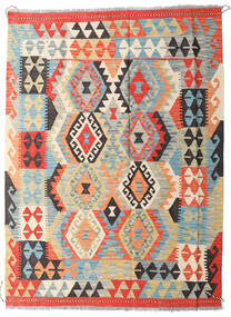  Orientalsk Kelim Afghan Old Style Tæppe 134X178 Beige/Grå Uld, Afghanistan Carpetvista
