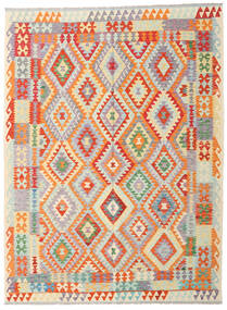  Kilim Afghan Old Style Rug 180X243 Wool Orange/Beige Carpetvista