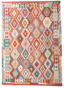 Oosters Kelim Afghan Old Style Vloerkleed 170X239 Beige/Rood Wol, Afghanistan Carpetvista