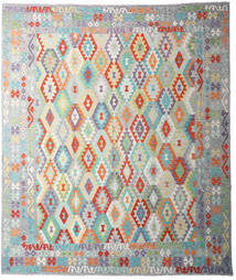  Kilim Afghan Old Style Tapis 251X349 De Laine Gris/Gris Clair Grand Carpetvista