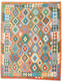  151X191 Kelim Afghan Old Style Teppe Oransje/Grønn Afghanistan Carpetvista