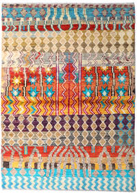 120X167 Tapis Moroccan Berber - Afghanistan Moderne Beige/Rouge (Laine, Afghanistan) Carpetvista