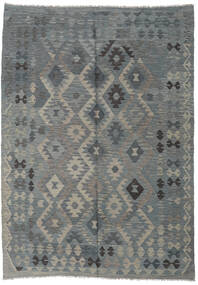  Kilim Afghan Old Style Rug 204X286 Wool Grey/Dark Grey Carpetvista