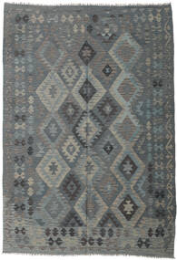  Kelim Afghan Old Style Tæppe 203X289 Grå/Mørkegrå Carpetvista