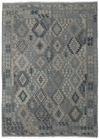  Kilim Afghan Old Style Rug 209X290 Wool Grey/Dark Grey Carpetvista