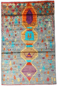 絨毯 Moroccan Berber - Afghanistan 114X177 グレー/レッド (ウール, アフガニスタン)