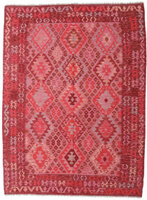  Kelim Afghan Old Stil Teppich 179X242 Rot/Dunkelrot Carpetvista