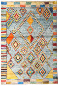 120X179 Tapis Moroccan Berber - Afghanistan Moderne Gris/Orange (Laine, Afghanistan) Carpetvista