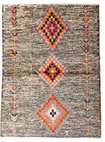 絨毯 Moroccan Berber - Afghanistan 116X157 茶色/ライトグレー (ウール, アフガニスタン)