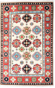 Dywan Kazak Fine 94X149 Beżowy/Czerwony (Wełna, Afganistan)