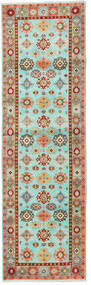 82X275 Kazak Fine Teppich Orientalischer Läufer Helltürkis/Orange (Wolle, Pakistan) Carpetvista