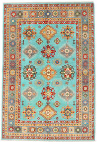 161X237 Kazak Fine Matta Orientalisk Turkos/Beige (Ull, Afghanistan) Carpetvista
