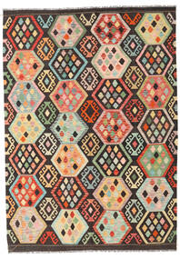  172X241 Kelim Afghan Old Style Teppe Brun/Oransje Afghanistan Carpetvista