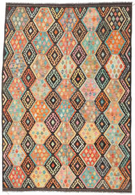  Kelim Afghan Old Style Teppe 204X294 Oransje/Beige Carpetvista