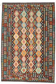  Kelim Afghan Old Style Matot 206X301 Ruskea/Vihreä Carpetvista