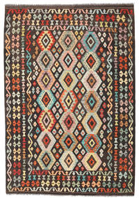 176X256 絨毯 キリム アフガン オールド スタイル オリエンタル 茶色/グリーン (ウール, アフガニスタン) Carpetvista