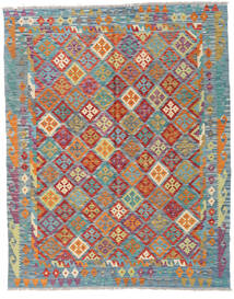  Orientalischer Kelim Afghan Old Stil Teppich 153X190 Grau/Blau Wolle, Afghanistan Carpetvista