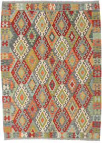 Kilim Afghan Old Style Rug 164X225 Grey/Green Wool, Afghanistan Carpetvista