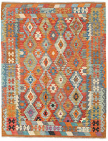  Orientalischer Kelim Afghan Old Stil Teppich 151X194 Beige/Orange Wolle, Afghanistan Carpetvista
