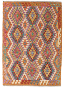 124X178 Kelim Afghan Old Style Tæppe Orientalsk Orange/Rød (Uld, Afghanistan) Carpetvista