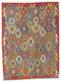  Orientalsk Kelim Afghan Old Style Teppe 129X170 Brun/Grå Ull, Afghanistan Carpetvista