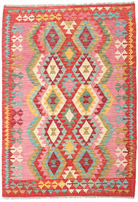 Kelim Afghan Old Stil Teppich 122X173 Rot/Beige Wolle, Afghanistan Carpetvista