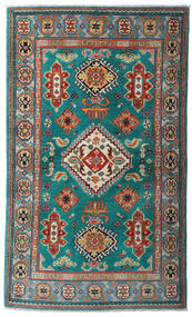 95X161 Kazak Fine Rug Oriental Teal/Dark Teal (Wool, Pakistan) Carpetvista