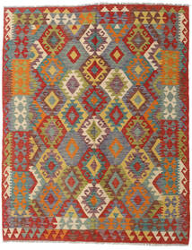  Orientalsk Kelim Afghan Old Style Teppe 153X192 Rød/Grå Ull, Afghanistan Carpetvista