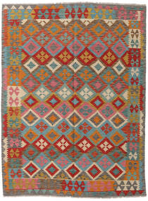  Kelim Afghan Old Style Vloerkleed 143X192 Oranje/Rood Carpetvista