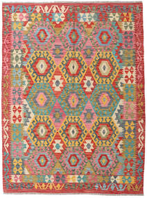 152X203 Kelim Afghan Old Style Teppe Orientalsk Rød/Grå (Ull, Afghanistan) Carpetvista