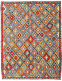  Orientalsk Kelim Afghan Old Style Tæppe 150X192 Grå/Brun Uld, Afghanistan Carpetvista