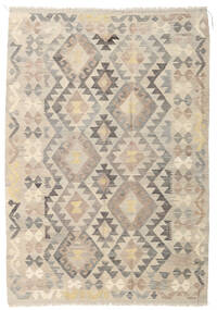 絨毯 オリエンタル キリム アフガン オールド スタイル 141X202 ベージュ/ライトグレー (ウール, アフガニスタン)