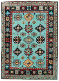 153X214 絨毯 オリエンタル カザック Fine ダークグレー/ターコイズ (ウール, パキスタン) Carpetvista