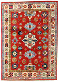 Kazak Fine Vloerkleed 145X203 Rood/Beige Wol, Afghanistan Carpetvista