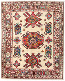 156X194 Dywan Kazak Fine Orientalny Beżowy/Czerwony (Wełna, Afganistan) Carpetvista