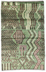 77X119 Tapis Moroccan Berber - Afghanistan Moderne Vert/Marron (Laine, Afghanistan) Carpetvista