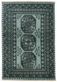  Afghan Fine Rug 101X147 Wool Green/Dark Teal Small Carpetvista