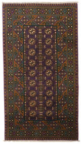 絨毯 オリエンタル アフガン Fine 80X148 ダークレッド/茶色 (ウール, アフガニスタン)