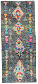 81X192 絨毯 Moroccan Berber - Afghanistan モダン 廊下 カーペット グレー/ダークグレー (ウール, アフガニスタン) Carpetvista