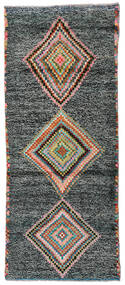  Moroccan Berber - Afghanistan 79X193 ウール 絨毯 ダークグレー/グレー 小 Carpetvista