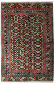 絨毯 トルクメン 138X207 茶色/グリーン (ウール, ペルシャ/イラン)