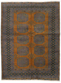  Afghan Fine Covor 146X194 Lână Gri Închis/Maro Mic Carpetvista