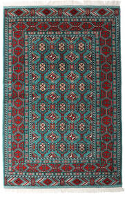 140X208 絨毯 オリエンタル トルクメン ダークグレー/ターコイズ (ウール, ペルシャ/イラン) Carpetvista
