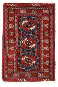64X95 Tapete Turcomano Oriental Vermelho Escuro/Vermelho (Lã, Pérsia/Irão) Carpetvista