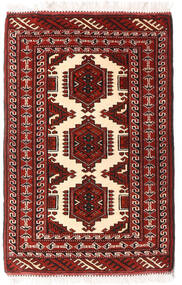  Turkaman Teppe 62X94 Persisk Ullteppe Rød/Mørk Rød Lite Carpetvista