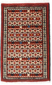  Turkaman Χαλι 61X94 Περσικό Μαλλινο Σκούρο Κόκκινο/Μπεζ Μικρό Carpetvista