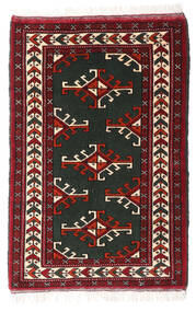 Turkaman Teppe 60X90 Brun/Mørk Rød Ull, Persia/Iran Carpetvista
