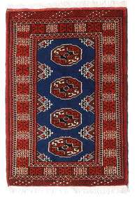  Orientalischer Turkaman Teppich 62X90 Rot/Dunkelrosa Wolle, Persien/Iran Carpetvista